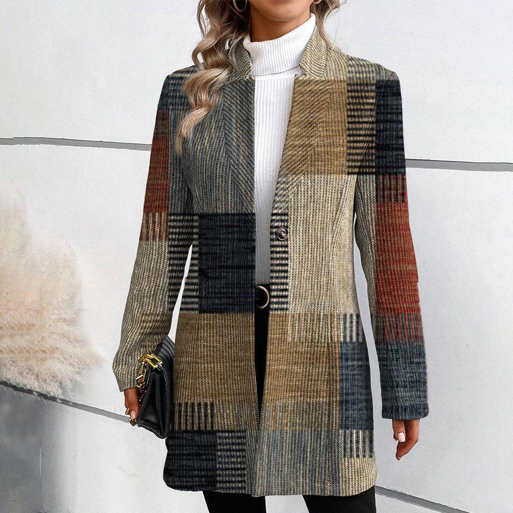 Marinaâ„¢ - Elegant women's blazer jacket with pattern