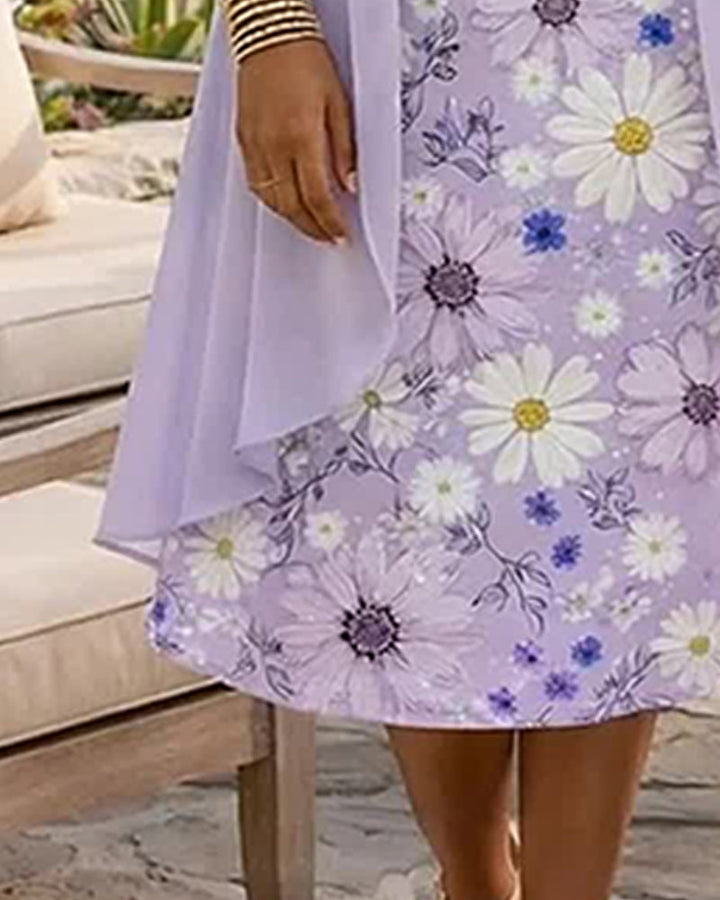 Set Floral Sleeveless Dress Cover-Up