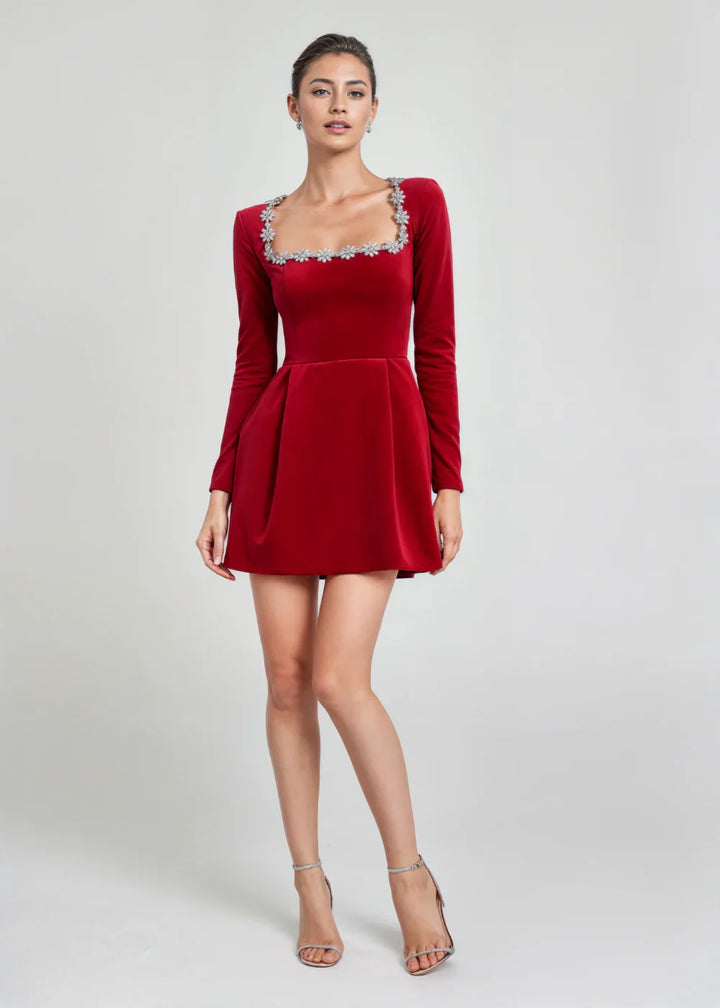 Peyton | Velvet Mini Dress