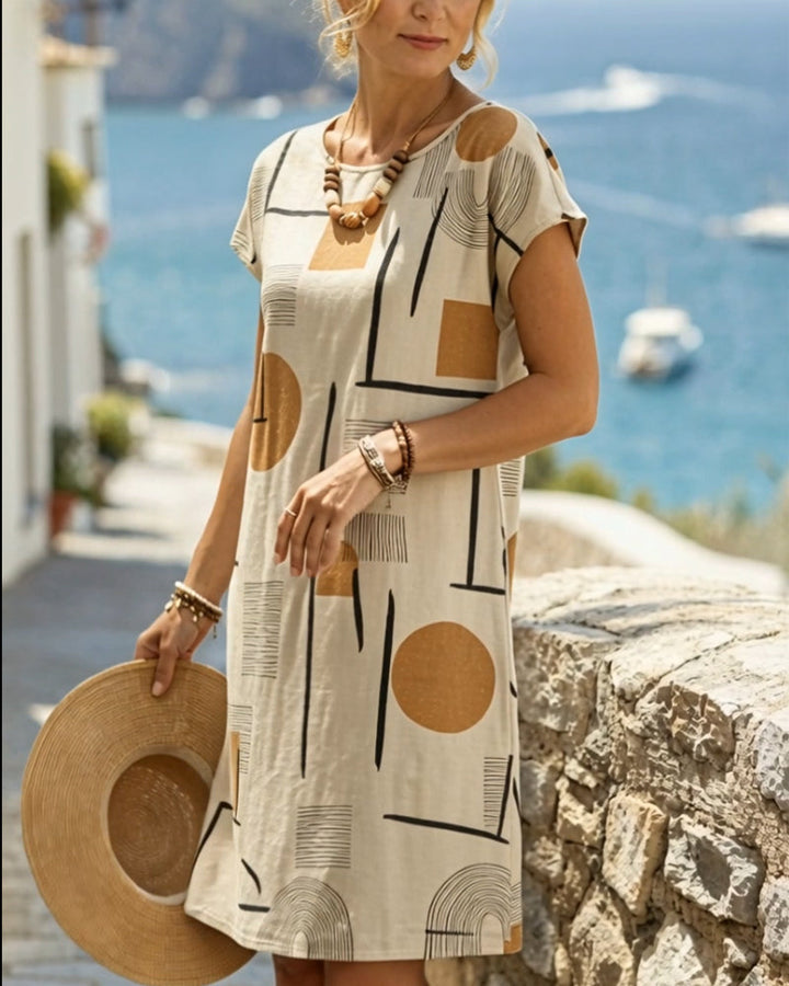 Dress Geometric Print Loose T-Shirt