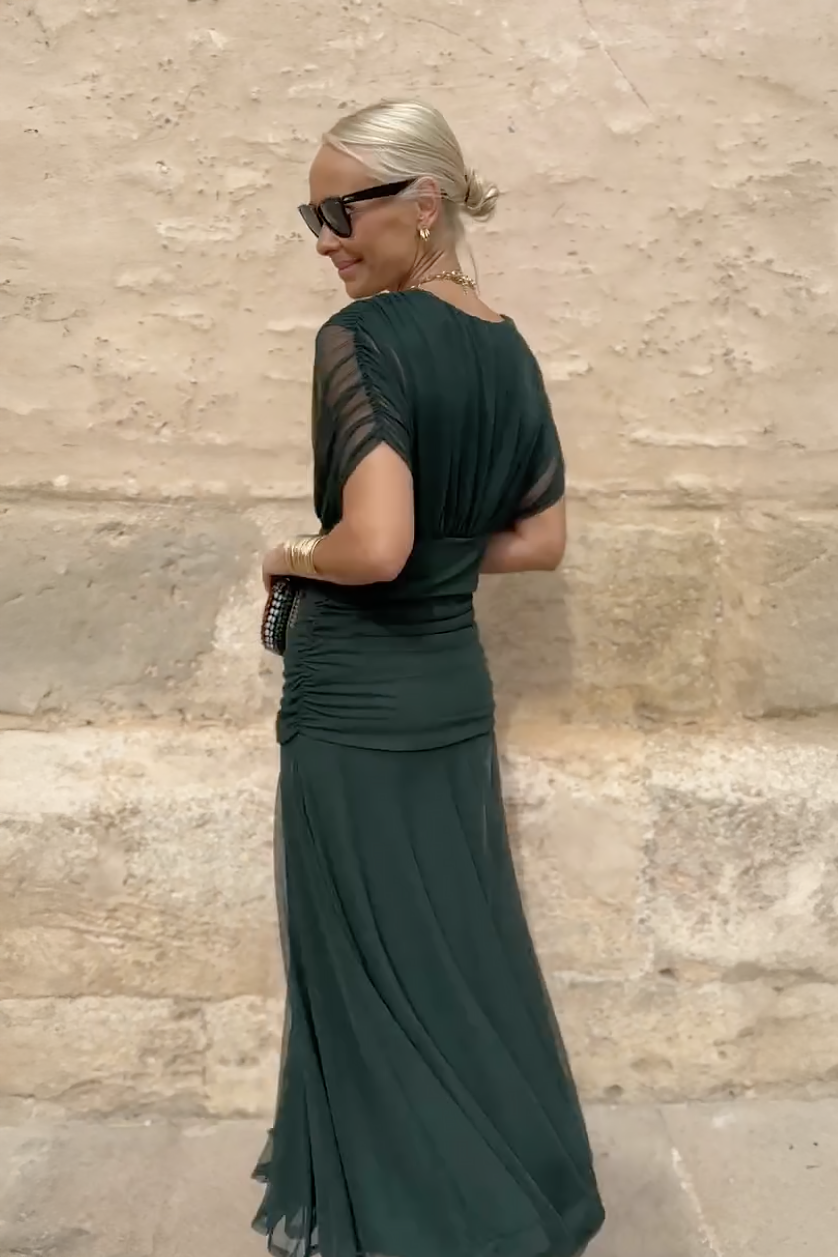 Elegant V-neck Fantasy Party Maxi Dress