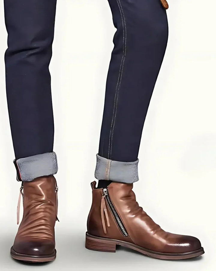 Effortless Elegance Leather Ankle Boots