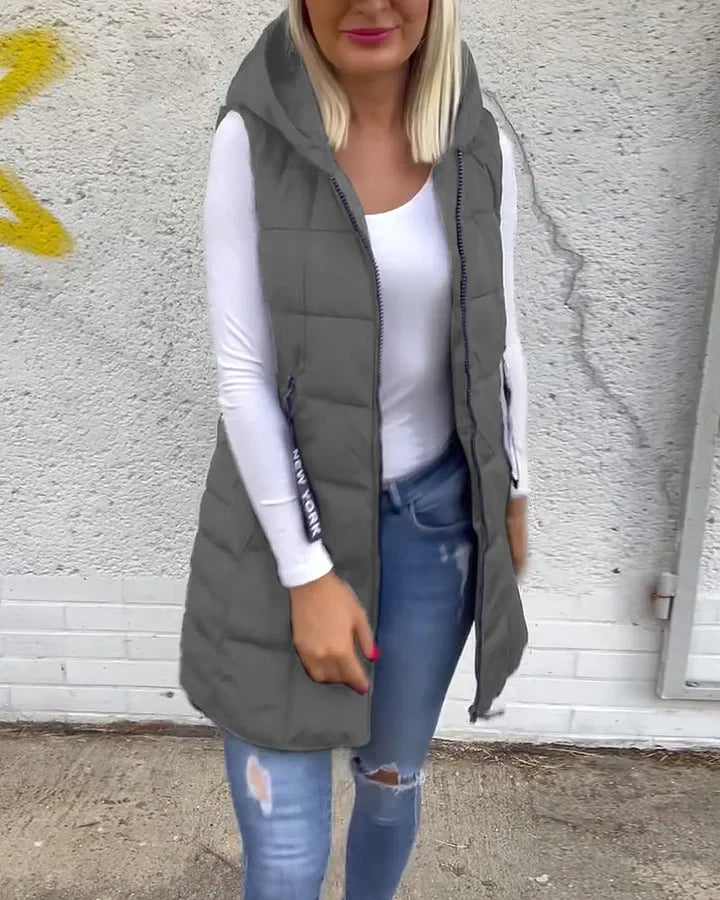 Laruna | Sleeveless Padded Coat with Zipper