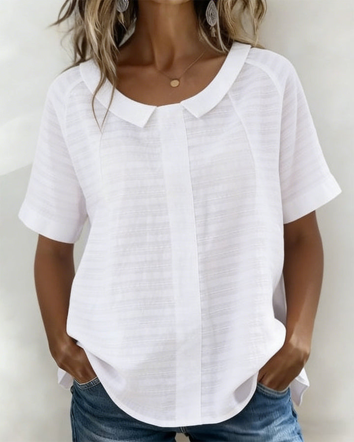 Textured Blouse with Peter Pan Collar