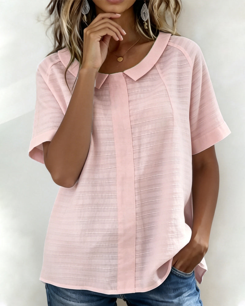 Textured Blouse with Peter Pan Collar