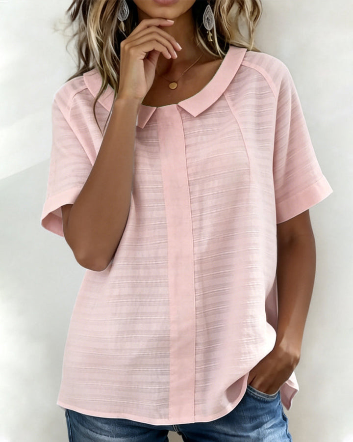 Textured Blouse with Peter Pan Collar