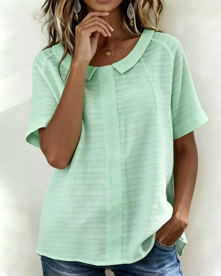 Textured Blouse with Peter Pan Collar