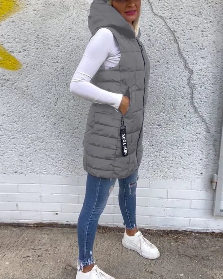 Laruna | Sleeveless Padded Coat with Zipper