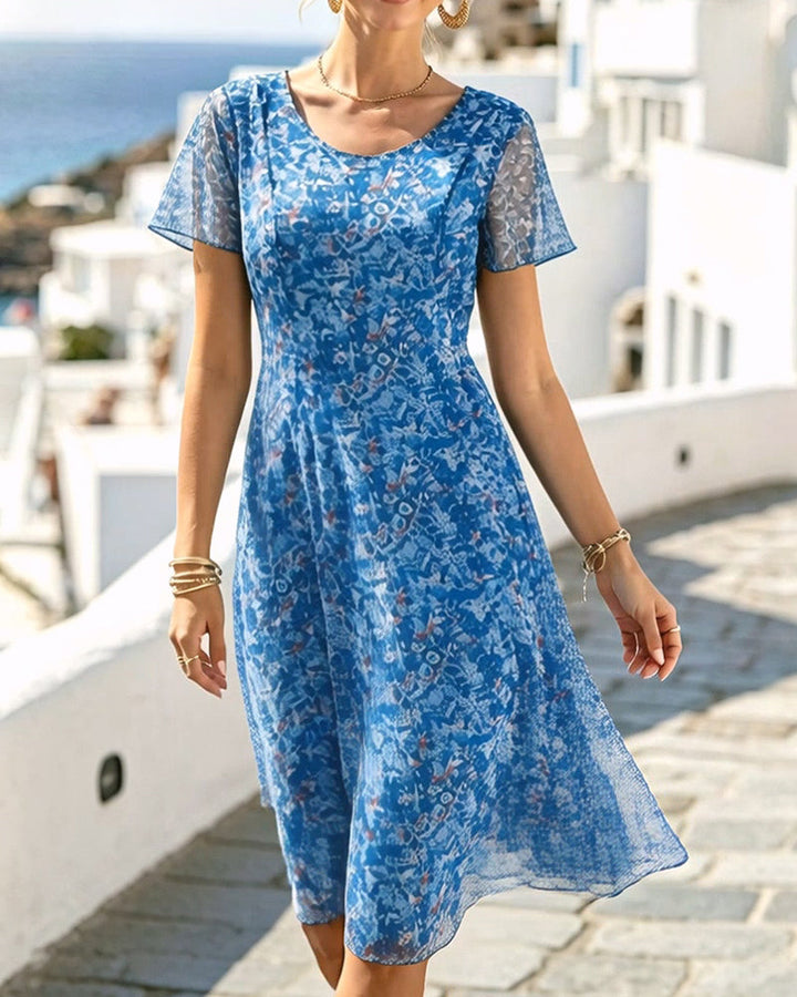 Dress Floral Short Sleeve A-Line
