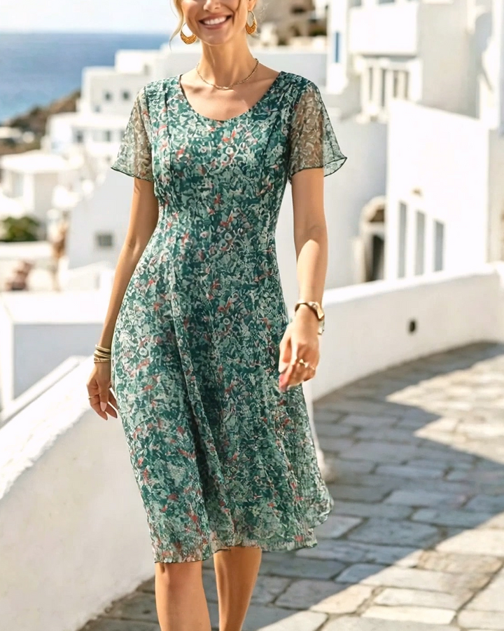 Dress Floral Short Sleeve A-Line