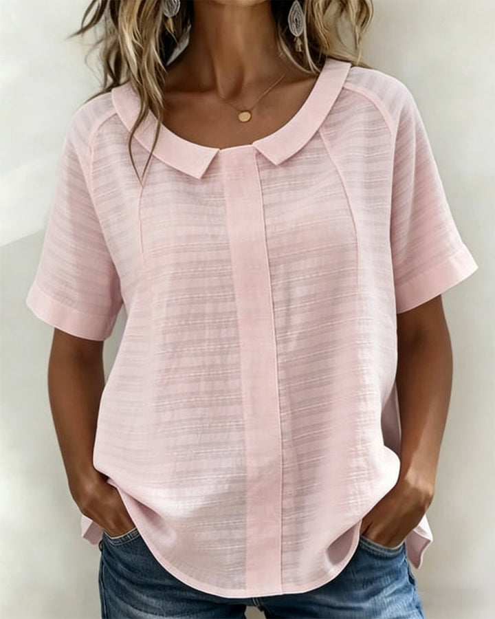 Textured Blouse with Peter Pan Collar