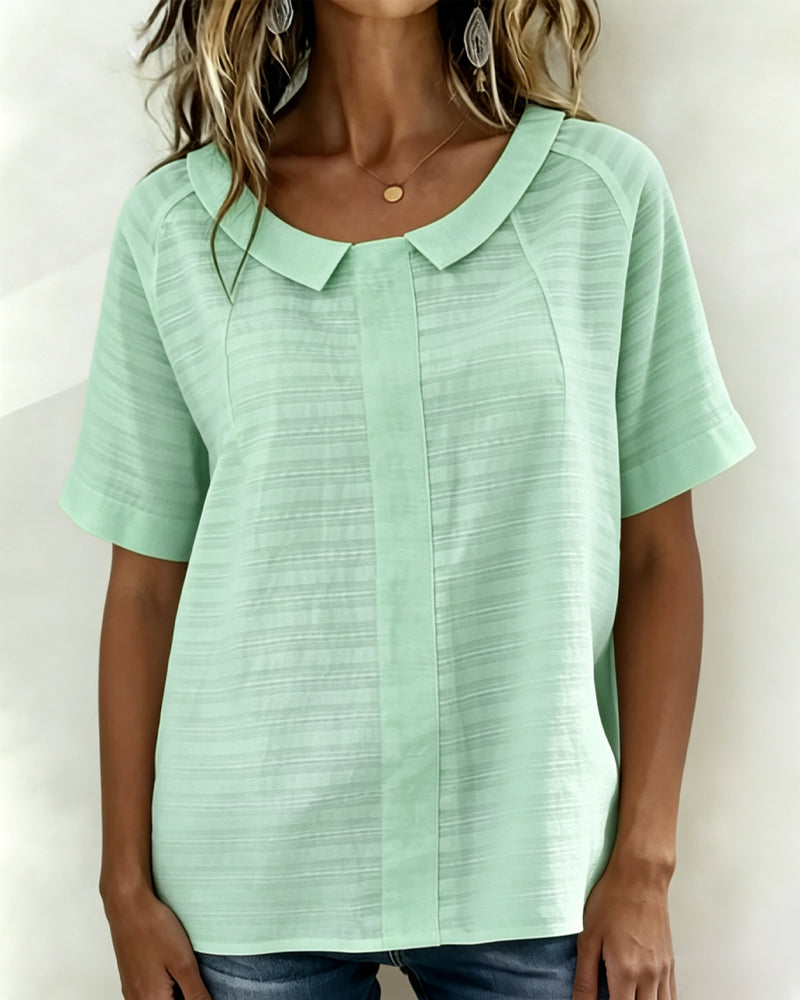 Textured Blouse with Peter Pan Collar