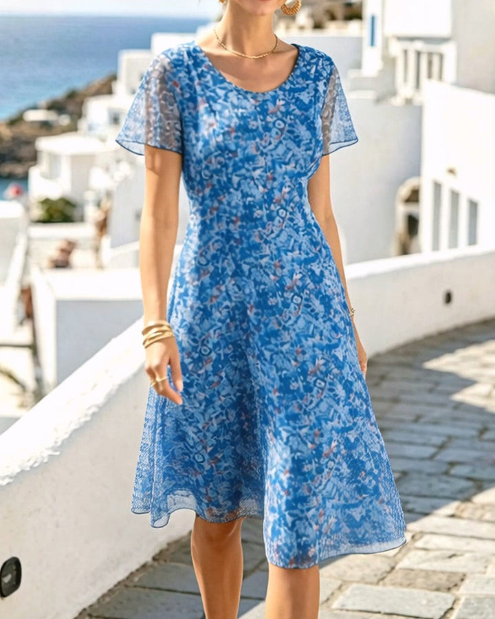 Dress Floral Short Sleeve A-Line