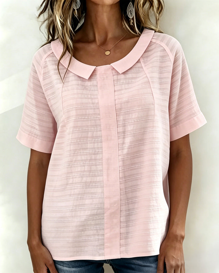 Textured Blouse with Peter Pan Collar