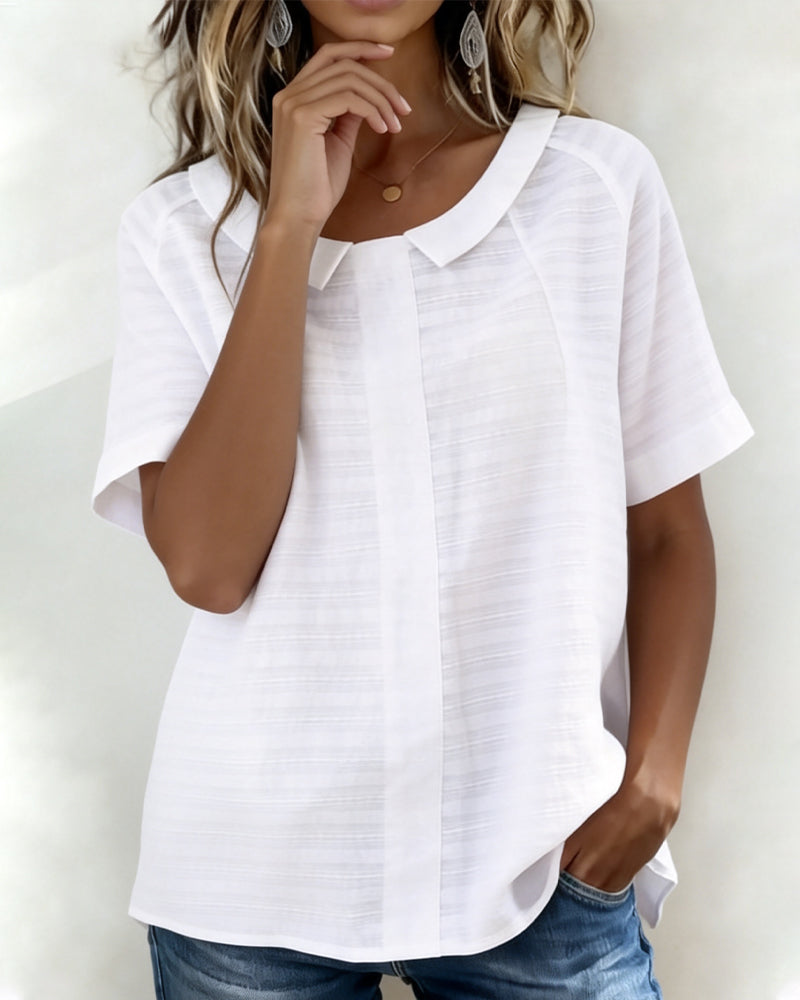 Textured Blouse with Peter Pan Collar