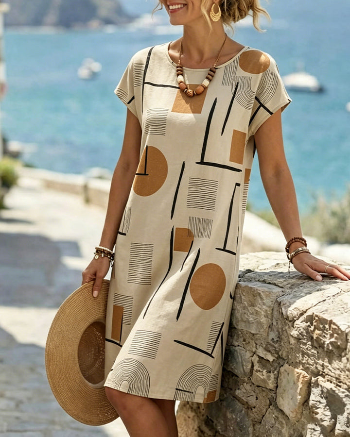 Dress Geometric Print Loose T-Shirt