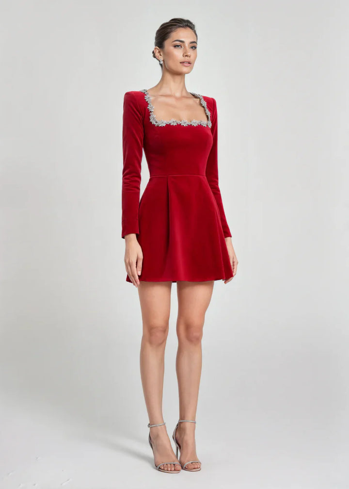 Peyton | Velvet Mini Dress