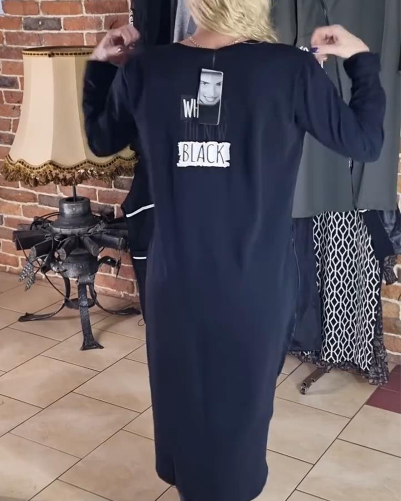 Plus Size Loose Dress PU Panels