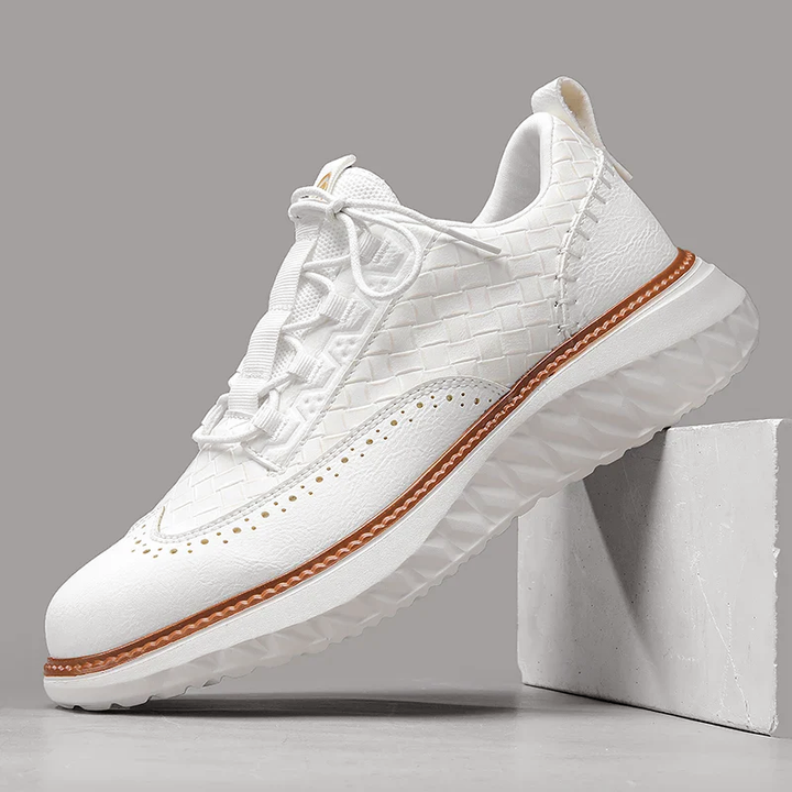 Men’s Casual Leather Oxford-Style Sneakers