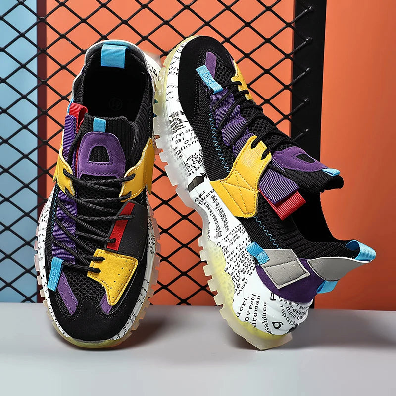 Men’s Colorblock Urban Sneakers with Thick Sole