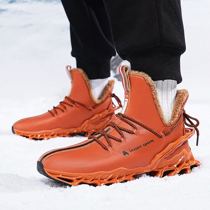 Men’s High-Top Winter Sneakers with Sculpted Sole and Plush Lining