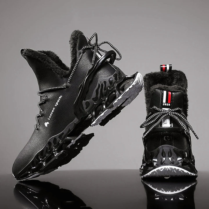 Men’s High-Top Winter Sneakers with Sculpted Sole and Plush Lining