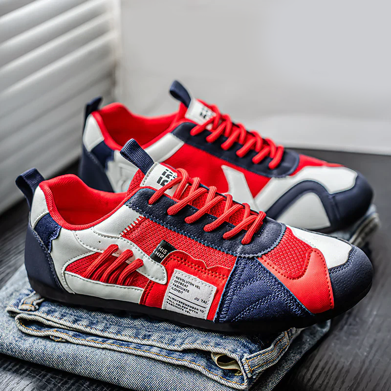 Men’s Multi-Tone Sneakers with Layered Stitch Design