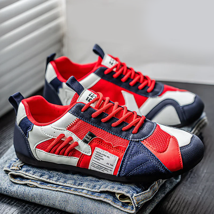 Men’s Multi-Tone Sneakers with Layered Stitch Design