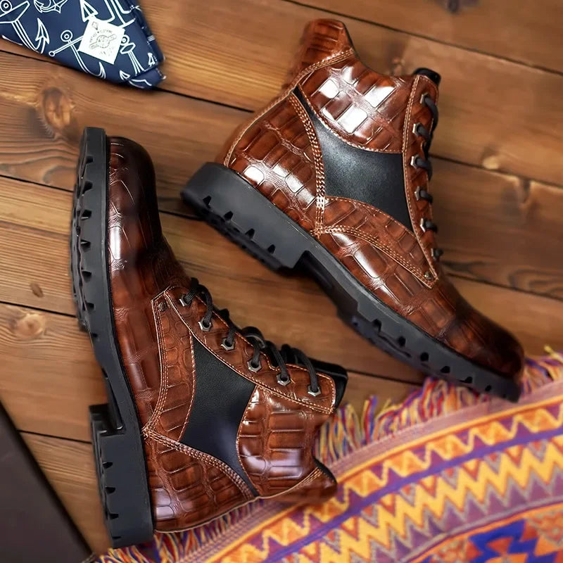 Rendell - Crocodile Leather Boots