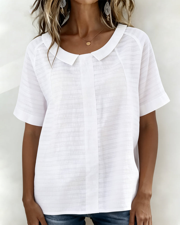 Textured Blouse with Peter Pan Collar