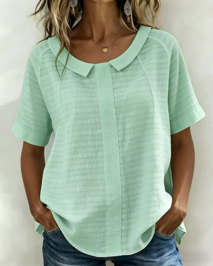 Textured Blouse with Peter Pan Collar