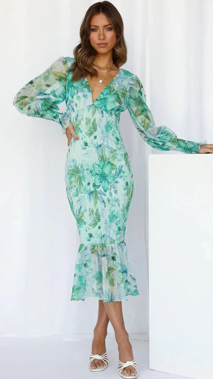 Jessica | Stylish Floral Puff Sleeve Dress