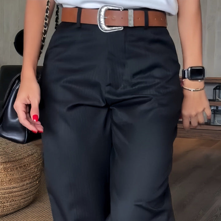 Casual Straight Blazer Pants with High Waist for Women