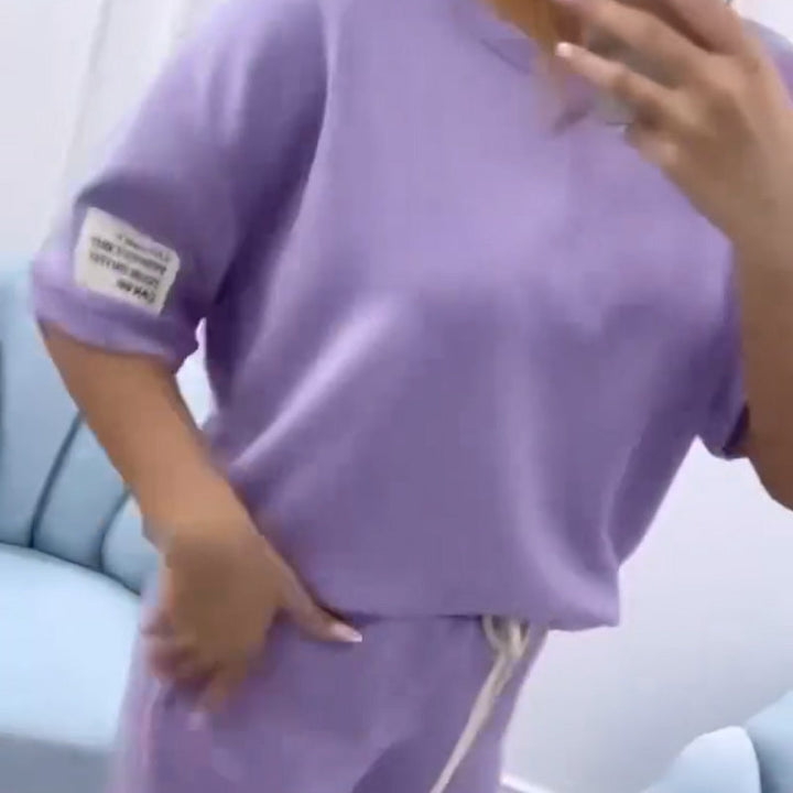 Women's Casual Solid Top & Pant Set