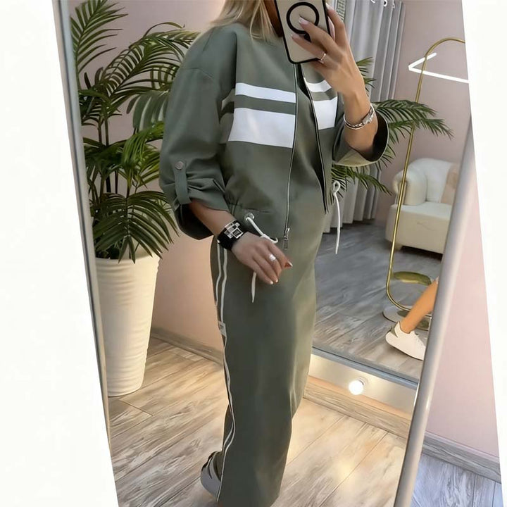 Women's Jacket and High Collar Dress Set